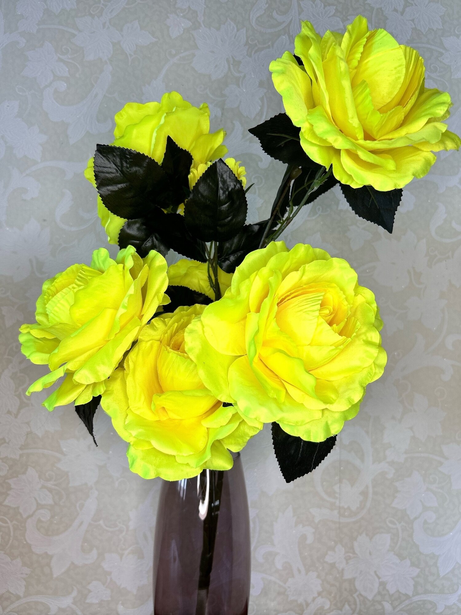 Розы Гиганты Жёлтые, искусственные цветы, Декор для дома