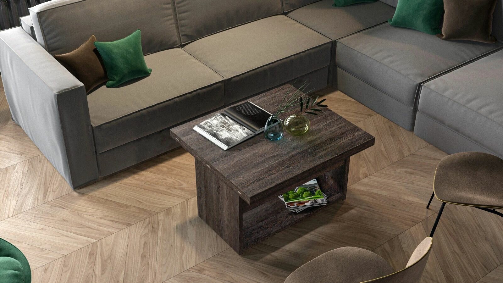 фото Стол журнальный Torn (Торн) 084*052*073/168*076*073 Дуб Бардолино Натуральный