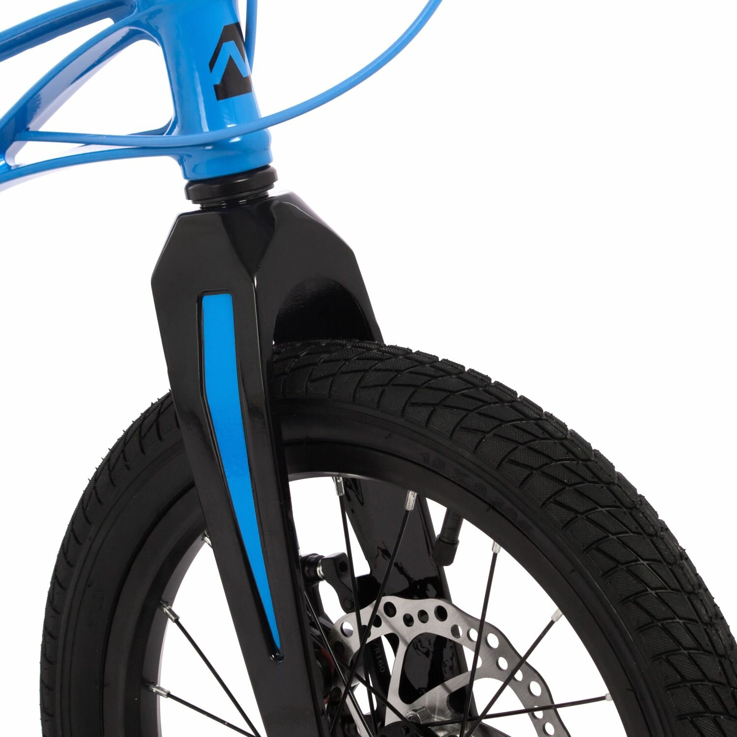 Велосипед Novatrack Blast 16" (2024) (Велосипед NOVATRACK 16" Blast. Магнезиевая рама, синий, полная защ. цепи, диск. тормоз, короткие крыль)
