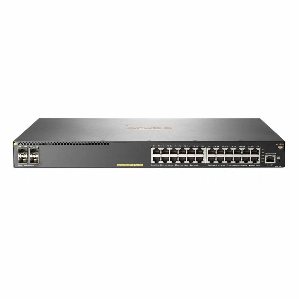 Коммутатор HPE Aruba 2930F JL261A 24G 4SFP 24PoE+ 370W управляемый