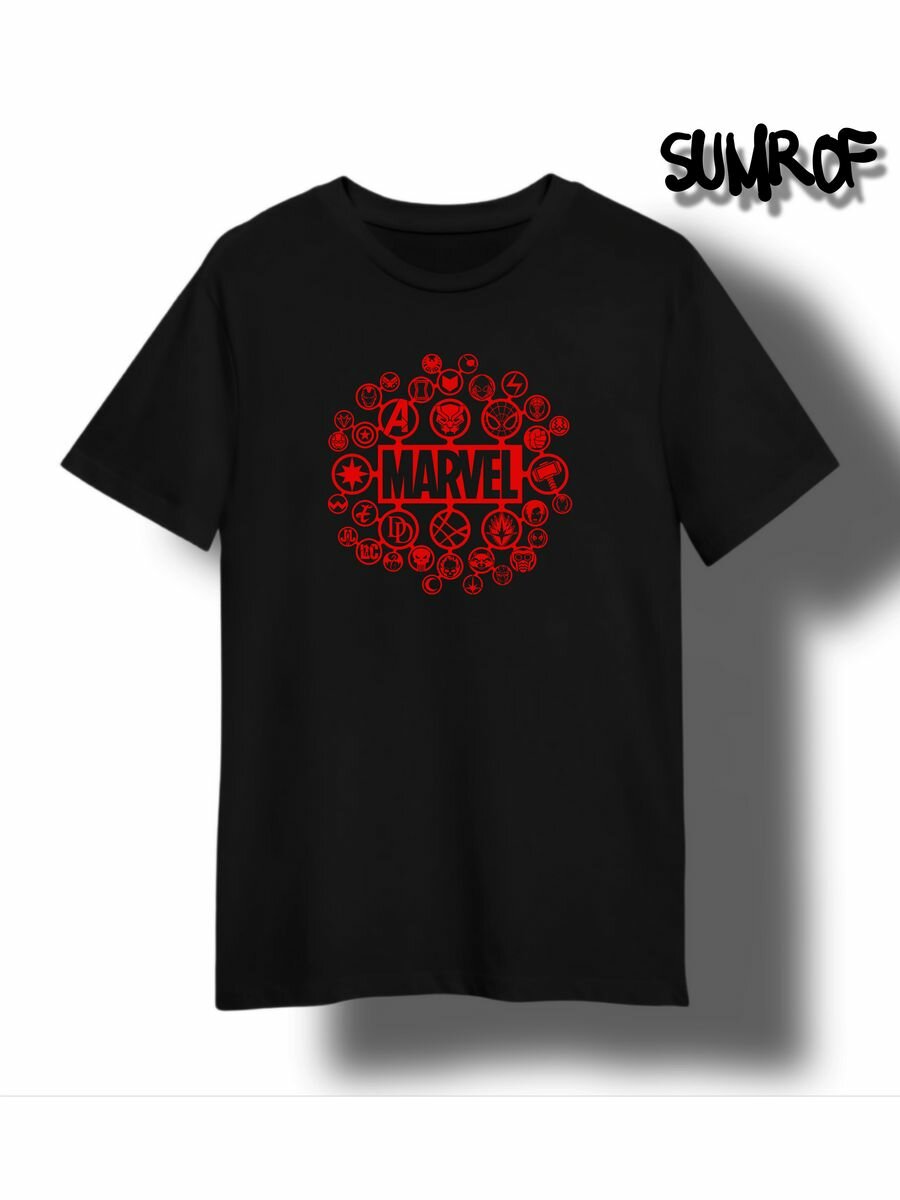 Футболка Zerosell Марвел, размер 4XS, черный