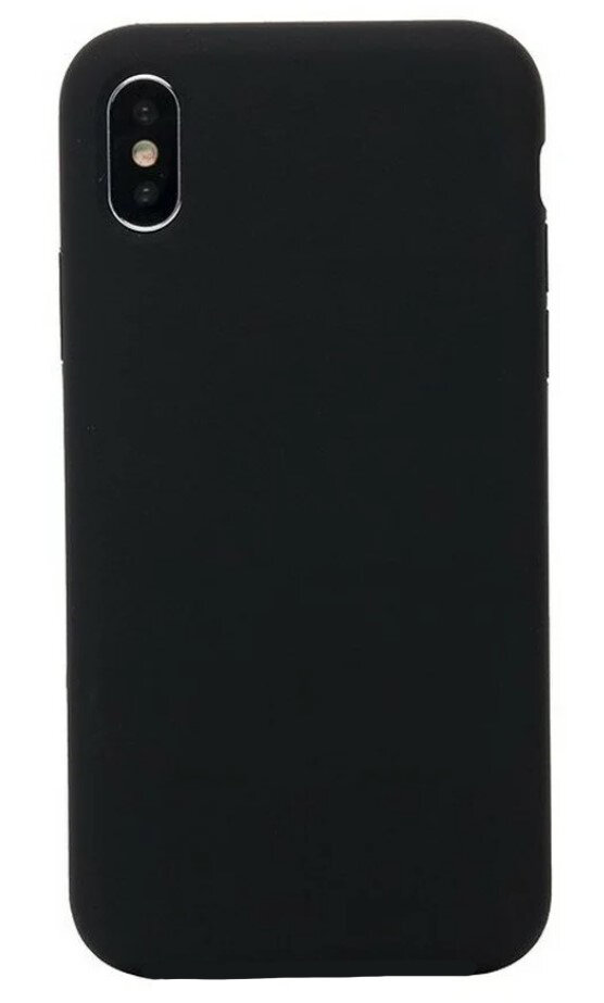Чехол-накладка для iPhone XS Mas, Silicon Case, без лого, черный