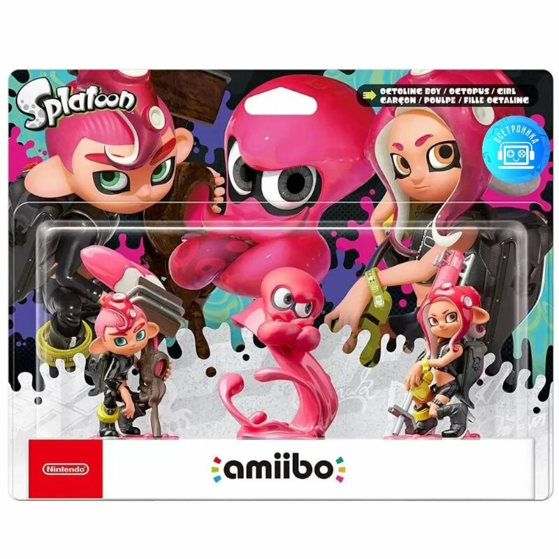 Фигурка Amiibo Splatoon - 3 Pack (Octoling Boy-Octopus-Girl Pink)