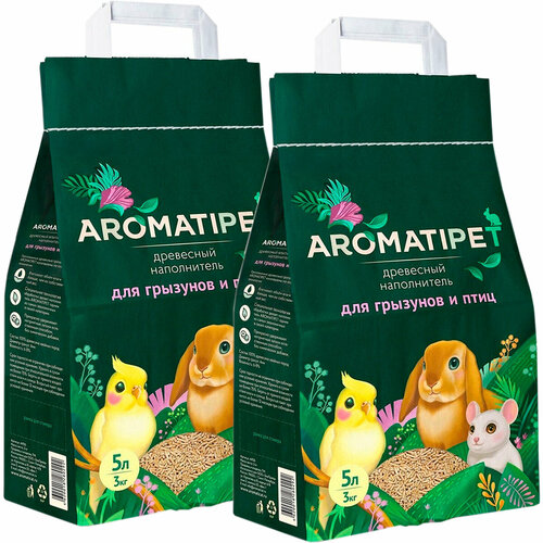 AromatiPet наполнитель древесный для грызунов и птиц (5 + 5 л) древесный наполнитель aromatipet для грызунов и птиц 15л