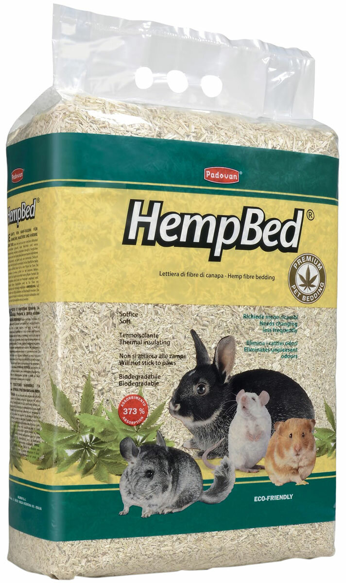 PADOVAN HEMP BED наполнитель-подстилка для грызунов и кроликов пенька (3 кг)