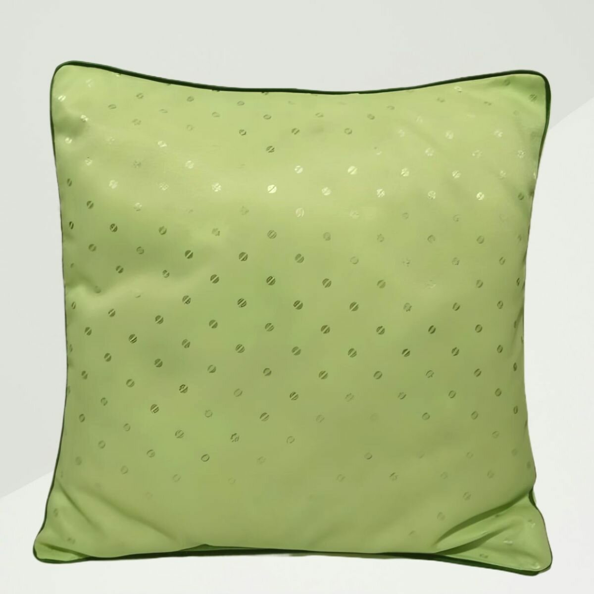 Подушка декоративная 40*40см, зеленый горошек, 1 штука