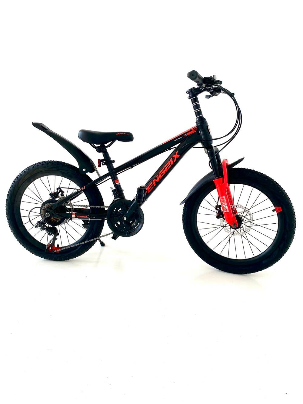 Велосипед горный подростковый 20"/ рост 120-140/скоростной/для девочек/для мальчиков/Черный с красным