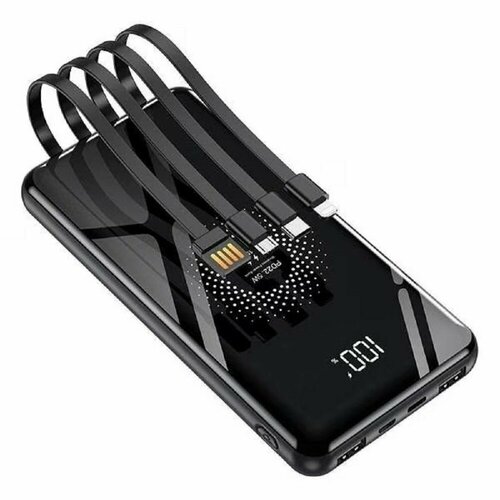 SmartiNext Аксессуары SN-WP043 Повербанк беспроводной 20000 мАч с 4мя кабелями черный 3730₽