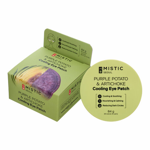 MISTIC PURPLE POTATO & ARTICHOKE COOLING EYE PATCH Охлаждающие патчи с экcтрактами артишока и фиолетового батата 84г (60шт/30пар) mistic охлаждающие патчи с экcтрактами артишока purple potato