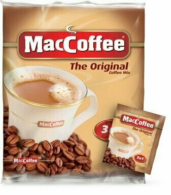 Напиток кофейный растворимый MACCOFFEE 3в1 оригинал 20 г х 50 штук