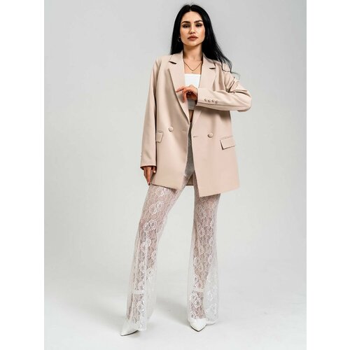 фото Брюки клеш кружевные luxe chic, размер 42 luxechic