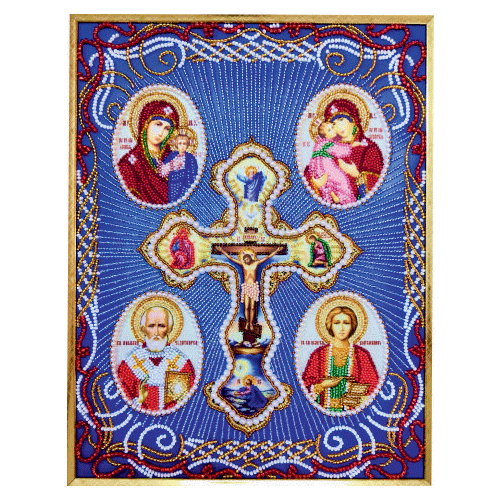 Набор для вышивания бисером с использованием камней и жемчуга Домашний иконостас 2 К-235 27х35 2630₽