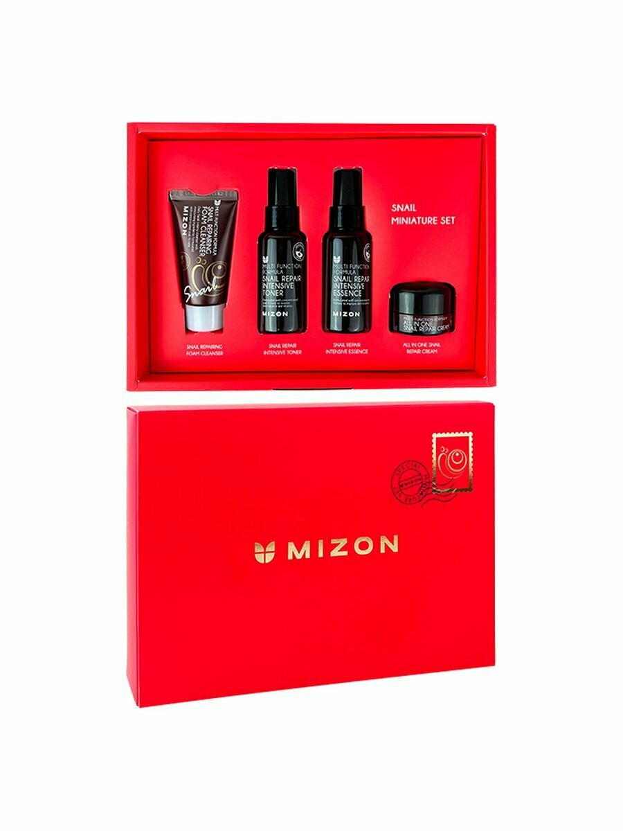 MIZON SNAIL MINIATURE SPECIAL EDITION SET OF FOUR Набор Миниатюр 30мл+50мл+50мл+15г