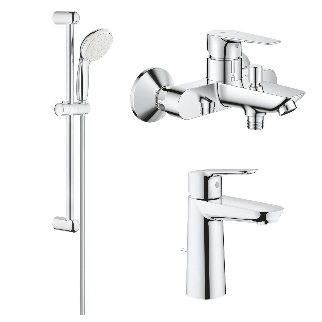 Комплект смесителей GROHE BauEdge с душевым гарнитуром, хром (NB0074/S)