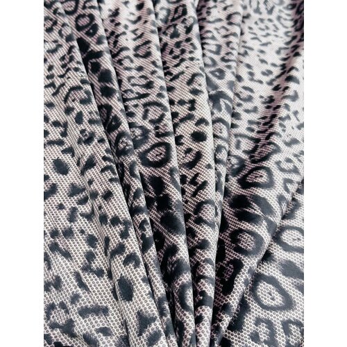 Ткань для шитья, ширина 1.5 м /Viva текстиль/ велюр леопард на трикотажной основе, на отрез от 1 метра, ткань отправляется единым метражом в одном заказе