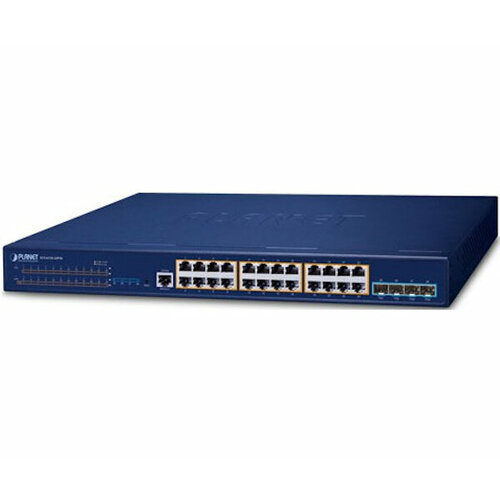 Коммутатор PLANET Layer 3 24-Port 101001000T 8023at PoE 4-Port 10G SFP Stackable Managed Switch 370W PoE budget Hardware stacking up to 8 uni 92332₽