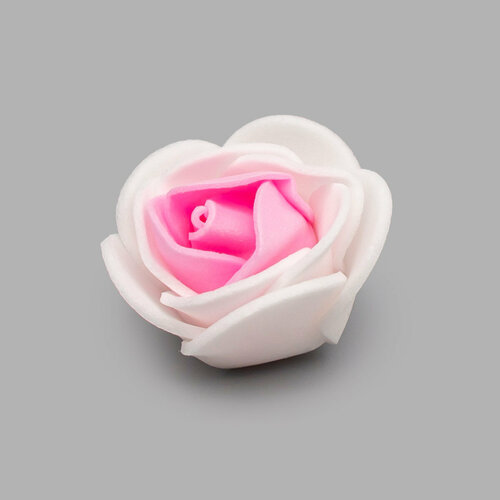 25154 Цветочек Розочка из фоамирана 38мм упак8шт цв белыйрозовый 240₽