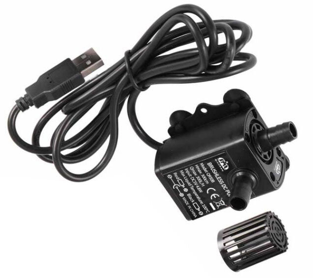 фото Миниатюрный водяной насос, 5В (USB), 300 л/ч, 3 м, 4.8 Вт, QR50B