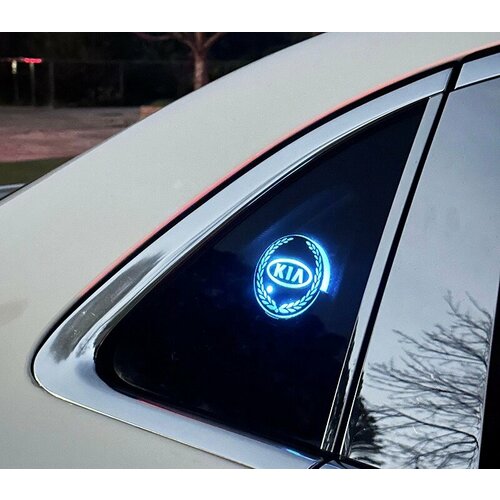 Светящаяся эмблема логотип KIA на стекло