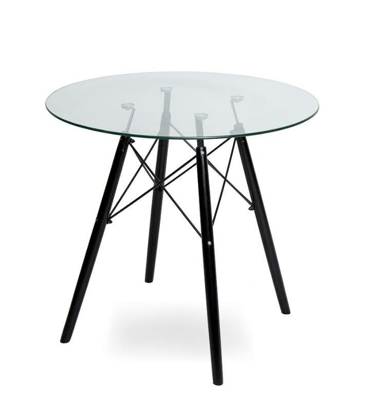 фото Стол обеденный B-trade SN-4 CLEAR 90 CLEAR/BLACK