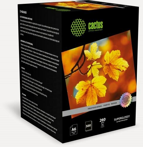 Изображение товара Cactus Фотобумага Prof CS-HGA6260500 A6/260г/м2/500л./белый глянцевое для струйной печати
