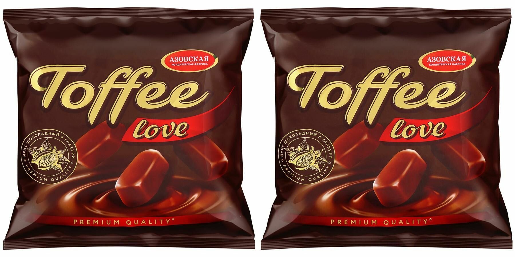 Азовская кондитерская фабрика Ирис глазированный шоколадный "Toffee love" 250гр, 2уп.