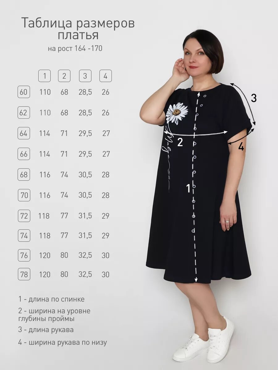 Платье Fashion Margo 2024, размер 70, темно-синий, белый — фото 1