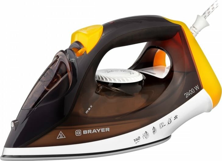 Утюг Brayer BR4003 2400Вт жёлтый коричневый