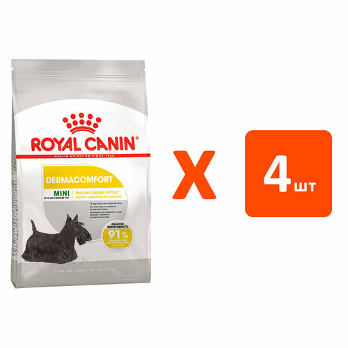ROYAL CANIN MINI DERMACOMFORT для взрослых собак маленьких пород при аллергии 1 кг х 4 шт