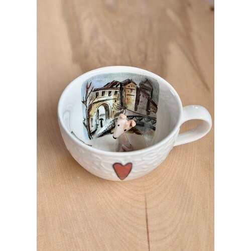 Кружка с фигуркой MADAM DE TYUL Песик для чая для чаепития подарок ручной работы 2500₽