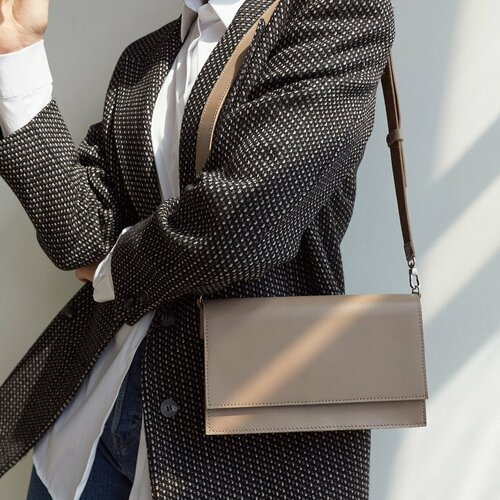 Сумка кросс-боди MONOMOUNT, фактура гладкая, бежевый