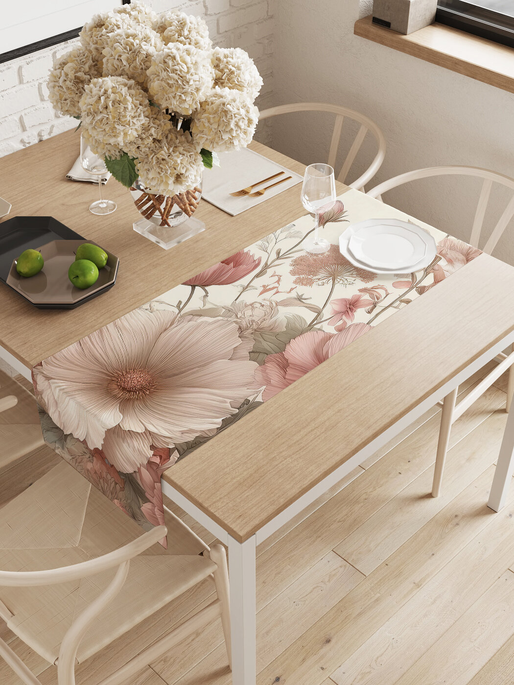 Декоративная водоотталкивающая дорожка для сервировки кухонная 145х40 