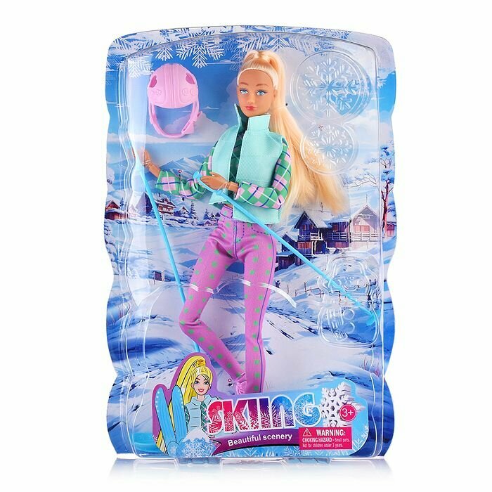 Кукла "Лыжница" в бирюзовом с аксессуарами, на листе 8520 Defa Lucy