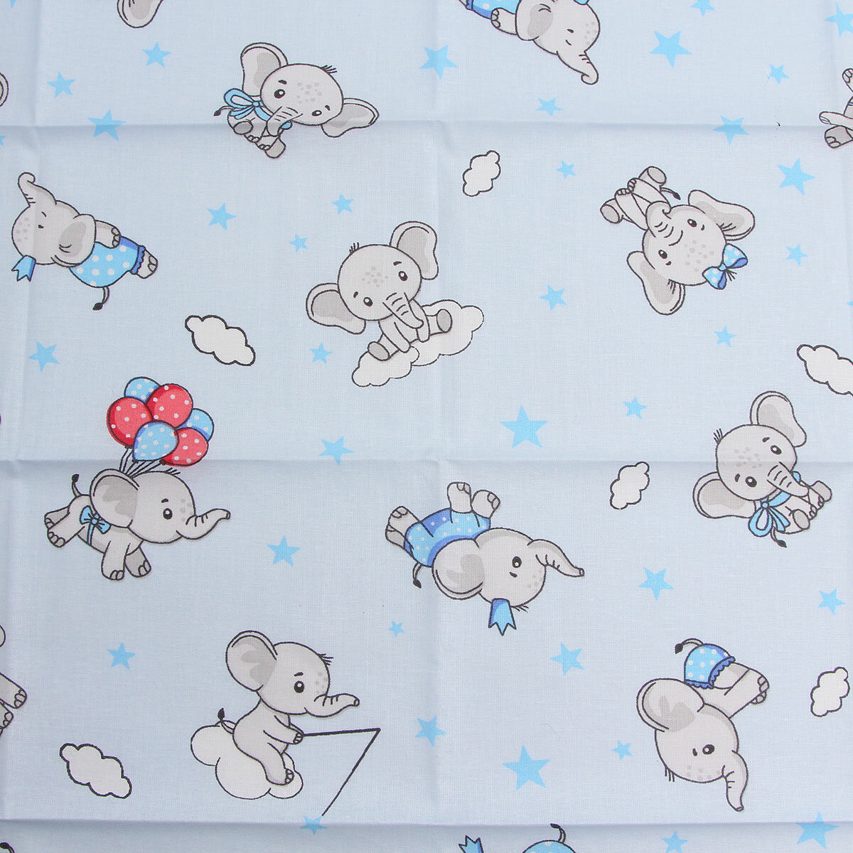 959877 Ситец 47,5*50см набивной, арт 44, 'Тейково', рисунок 29153, вид 2, 'Слоник'