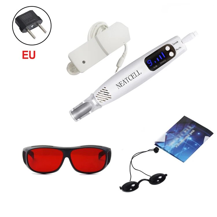 Лазерная пикосекундная ручка для удаления татуировок, Blue EU Plug No Box