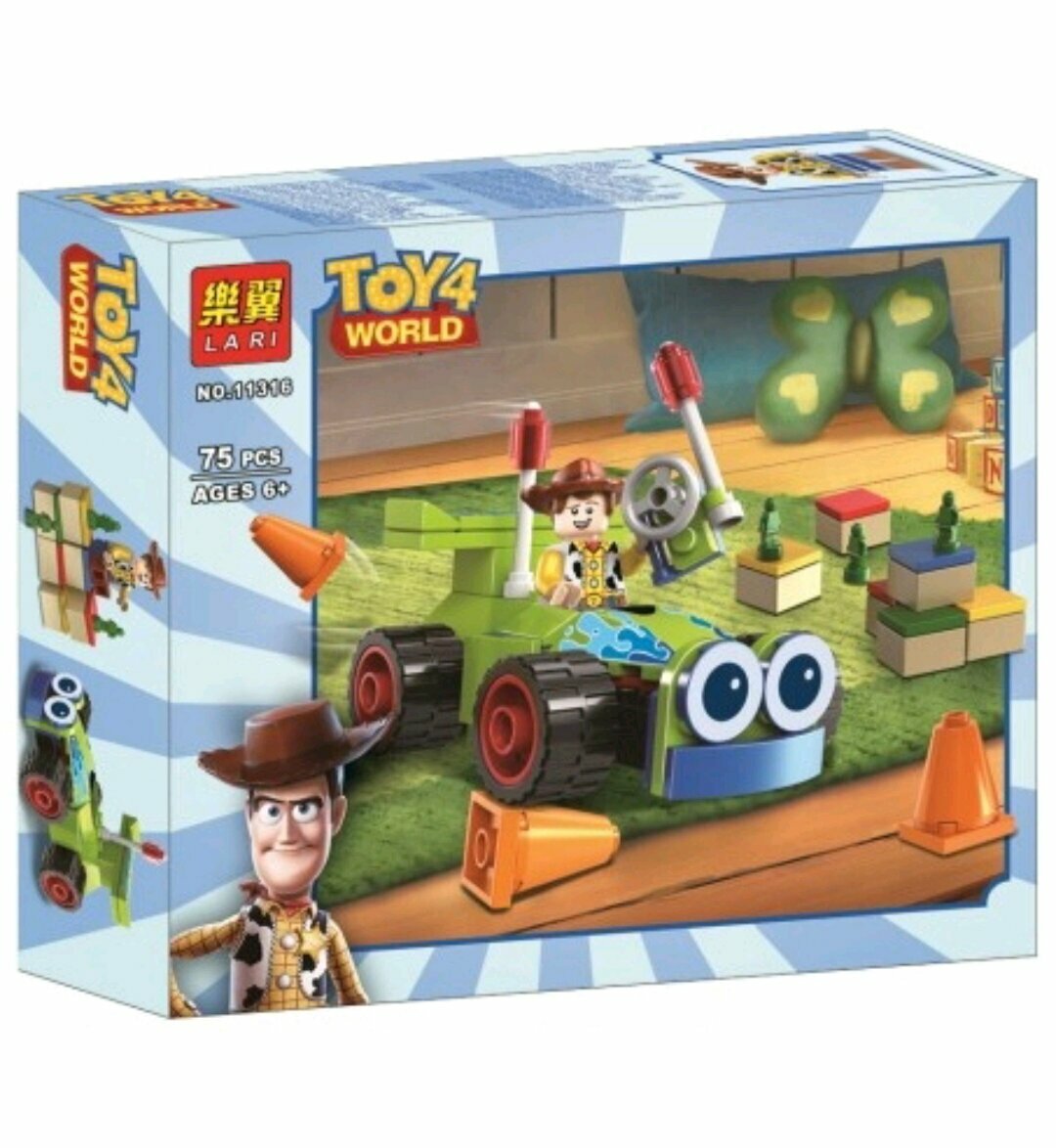 Конструктор/ Toy4 World/ Вуди на машине/ 75 деталей/ 11316/ ребенку