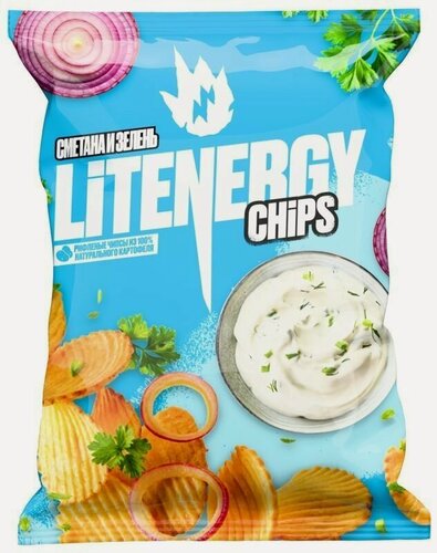 Изображение товара Чипсы картофельные Lit Energy Сметана и зелень 10 шт 120 г