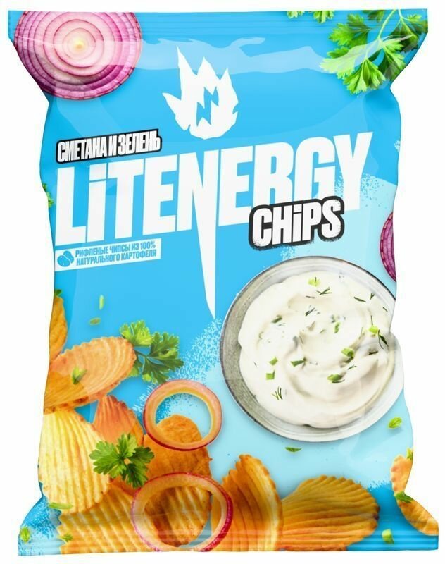 Чипсы картофельные Lit Energy Сметана и зелень 10 шт 120 г