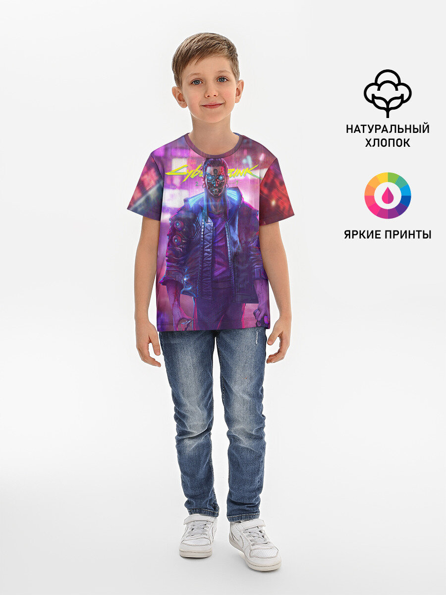 Футболка хлопковая детская CYBERPUNK 2077 SAMURAI, ХАОС