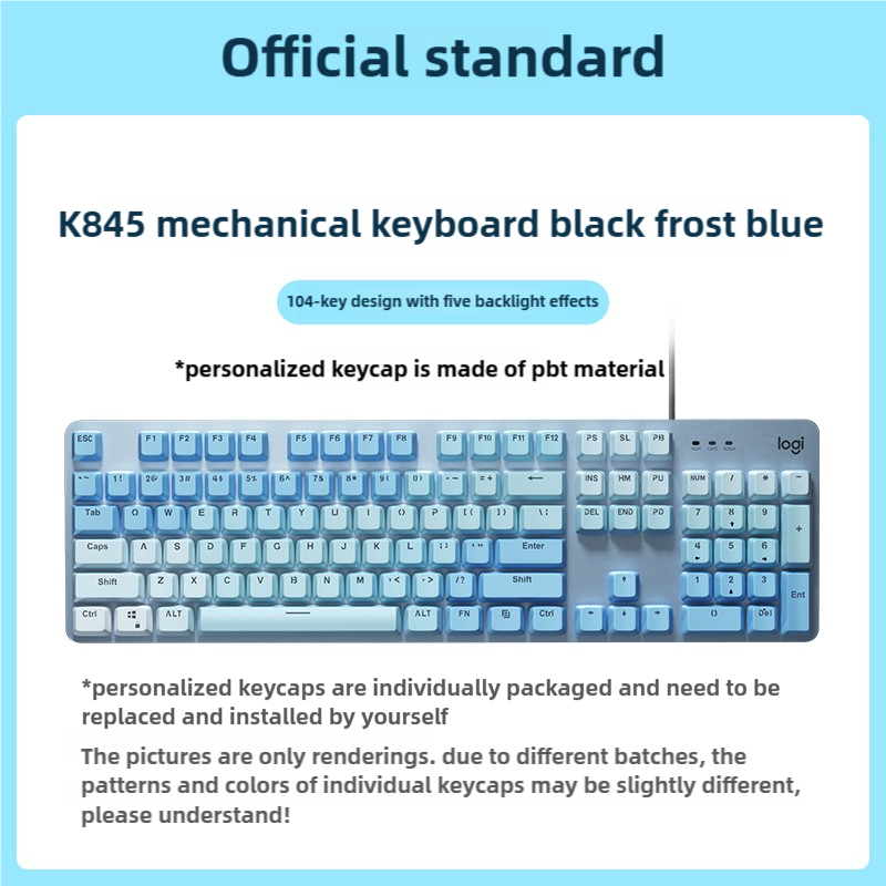 Клавиатура Logitech K845, проводная, механическая, черно-синяя