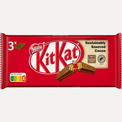 Изображение товара Батончики KitKat "Хрустящая вафля", молочный шоколад, 41,5 г, 3 шт