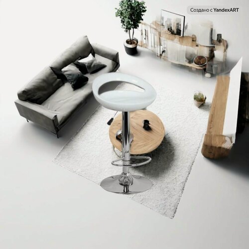 Изображение товара Барный стул Эколайн "диско", пластик, металл, белый, поворотный, с подставкой для ног