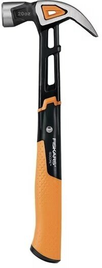 Молоток с загнутым гвоздодёром FISKARS обрезиненная рукоятка 570 гр (1027203) — фото 1