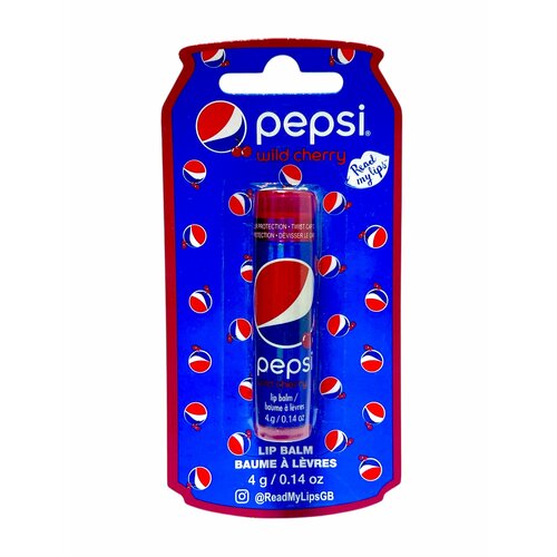 PEPSI Wild Cherry (Дикая вишня) Бальзам для губ, увлажнение, питание, SPF-защита, синий
