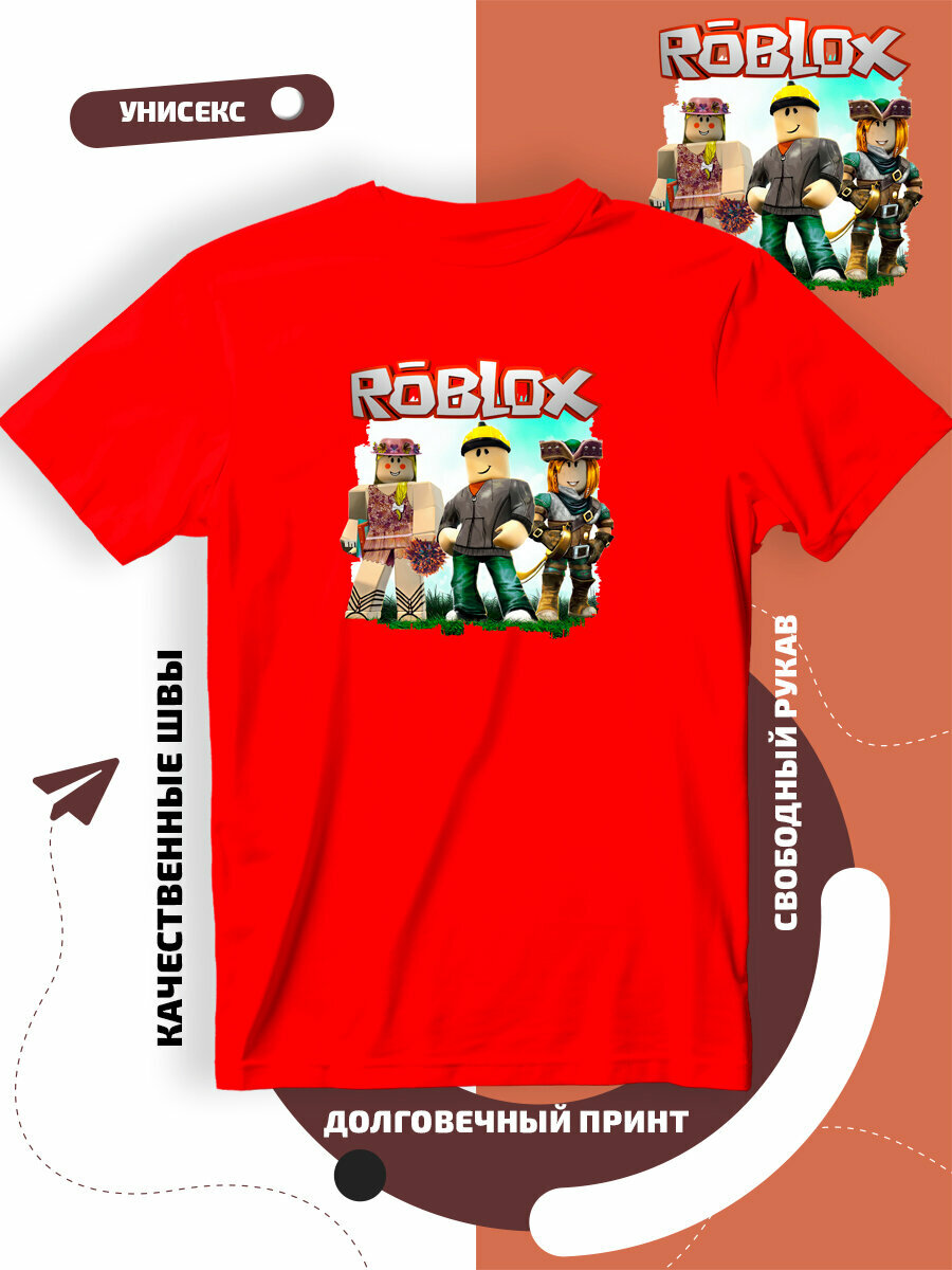 Футболка Роблокс, размер 3XL, красный