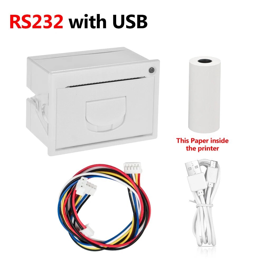 Термопринтер GZQIANJI QR204, White RS232 with USB