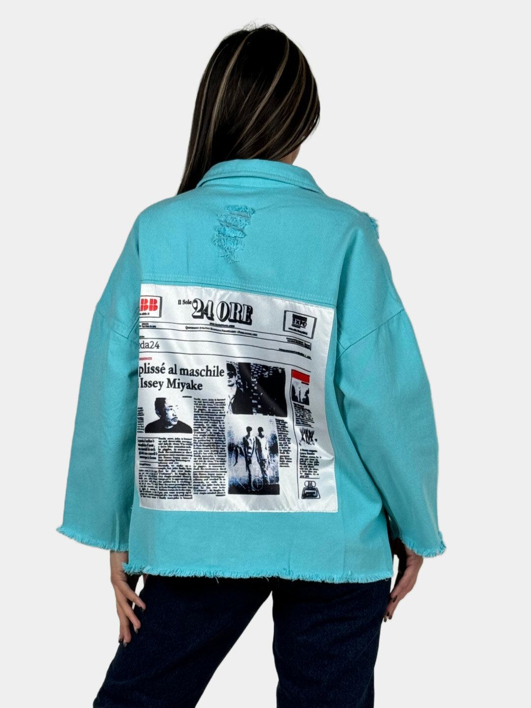 Куртка джинсовая , размер One Size, голубой, — фото 1