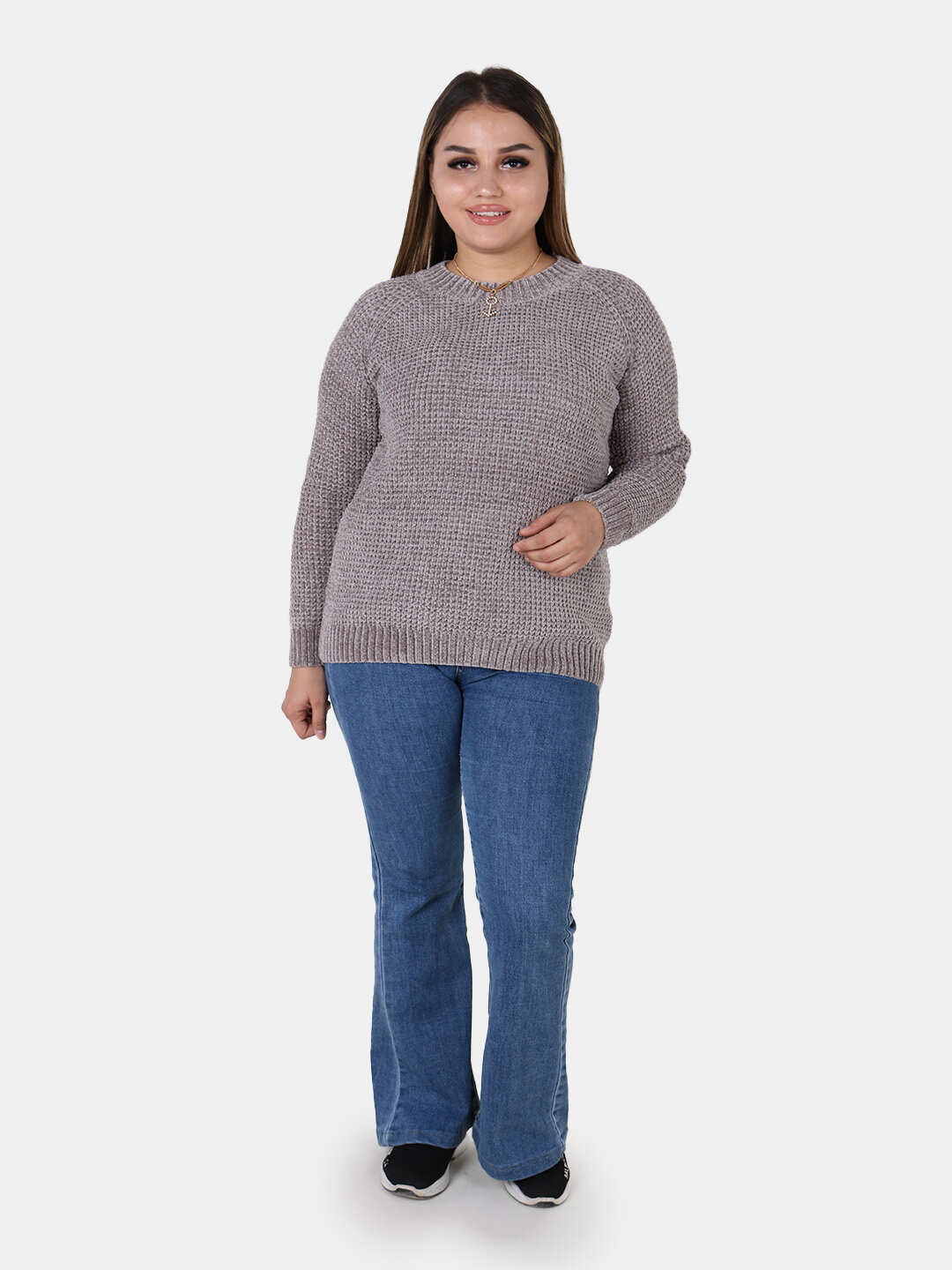 Свитер размер One Size, , бежевый меланж — фото 1