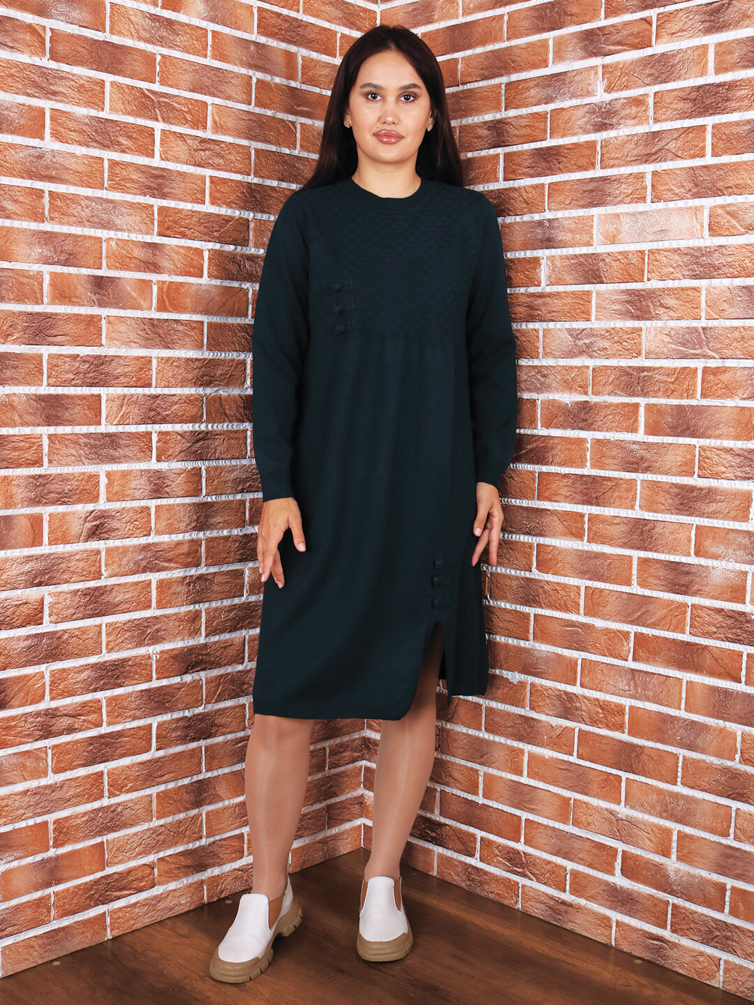 Туника , размер One Size, темно-зеленый — фото 1