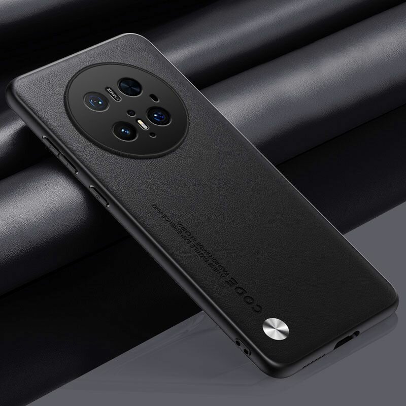 Чехол MyPads для Huawei Mate 70 Pro из кожи, жесткий, черный